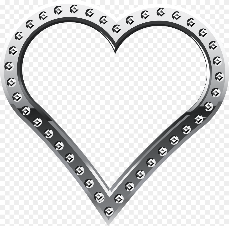 Heart Border Silver Clip Art Image, Accessories, Disk Free Png Download