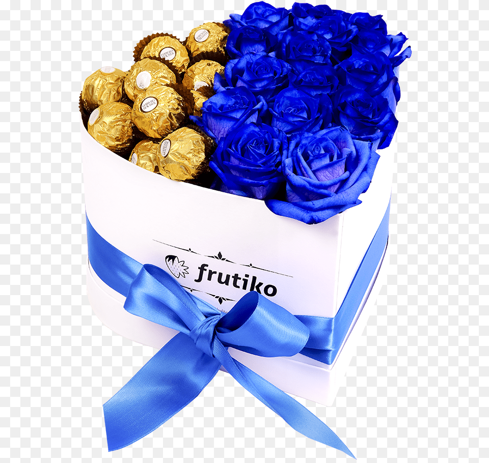 Heart Box Blue Rose Ferrero Rocher, Flower, Flower Arrangement, Flower Bouquet, Plant Png Image