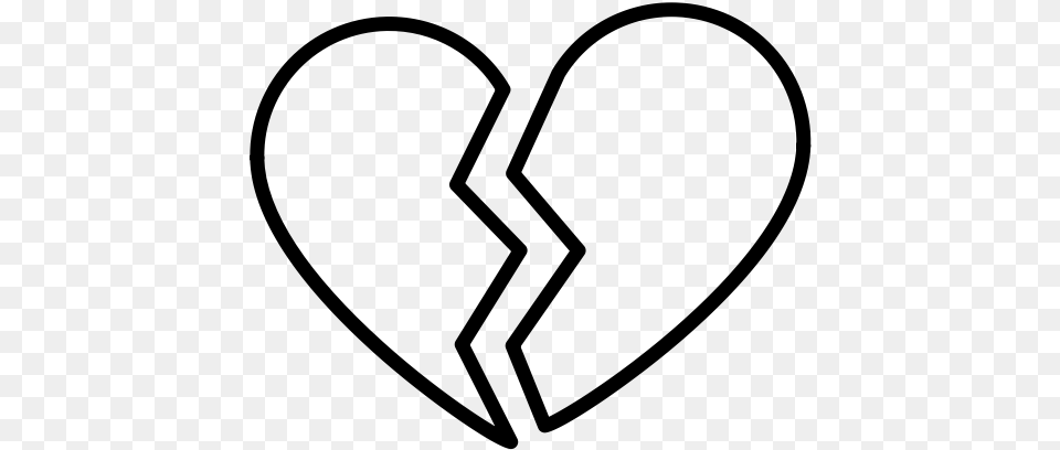 Heart Break Break Divorce Icon With And Vector Format, Gray Free Transparent Png