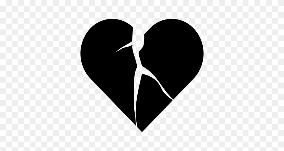 Heart Broken Broken Heart Cardiac Icon With And Vector, Gray Png