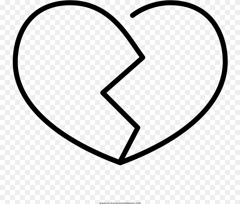 Heart Broken Coloring, Gray Png