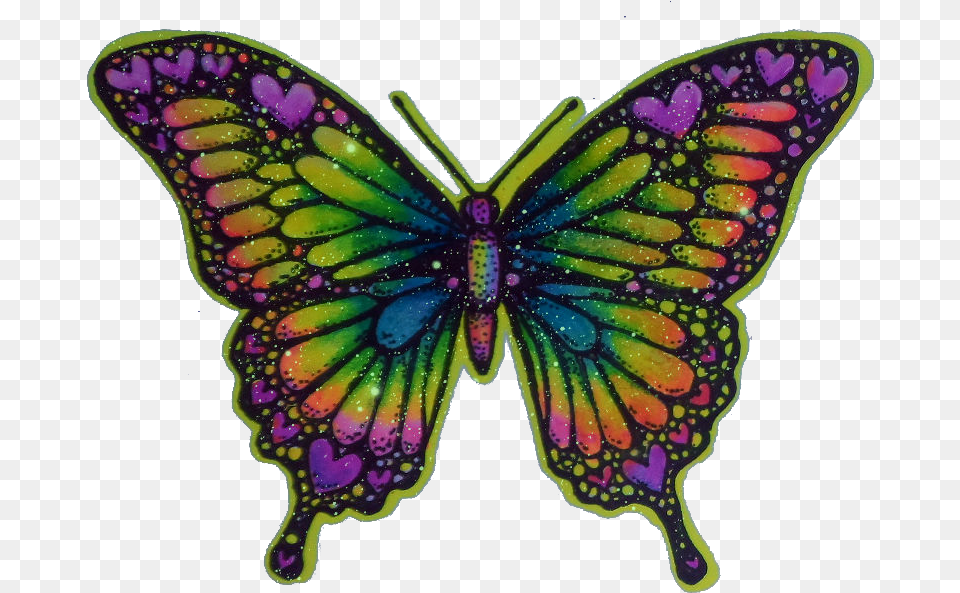 Heart Butterfly Hippy Trippy Psychedelic Tumblr Transparent Trippy Butterfly, Accessories, Purple, Jewelry, Animal Png Image