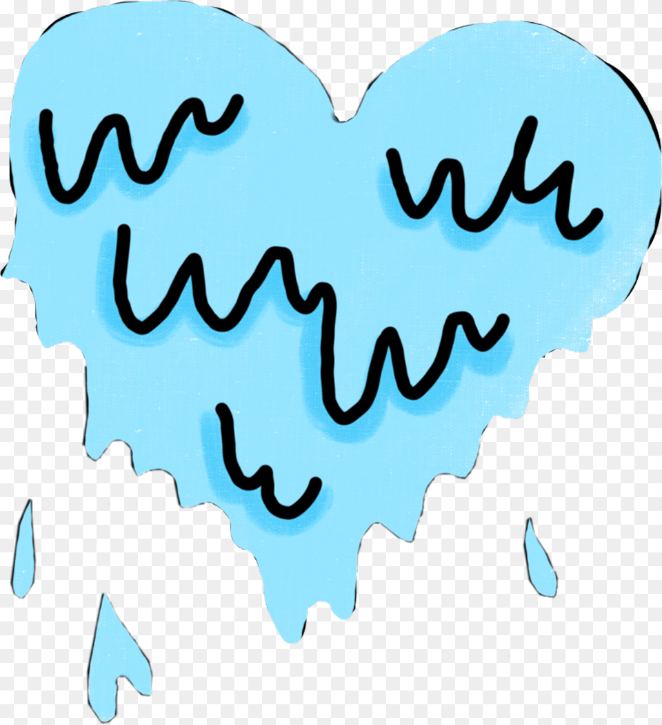 Heart Bynisha Blue Water Splash Art Decoration Girly Sticker Love, Person, Food, Sweets Free Transparent Png