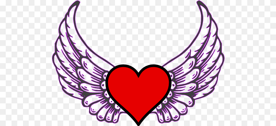 Heart Cartoon Hearts With Wings 600x438 Clipart Vector Angel Wings Eps, Symbol, Emblem, Accessories, Jewelry Free Png