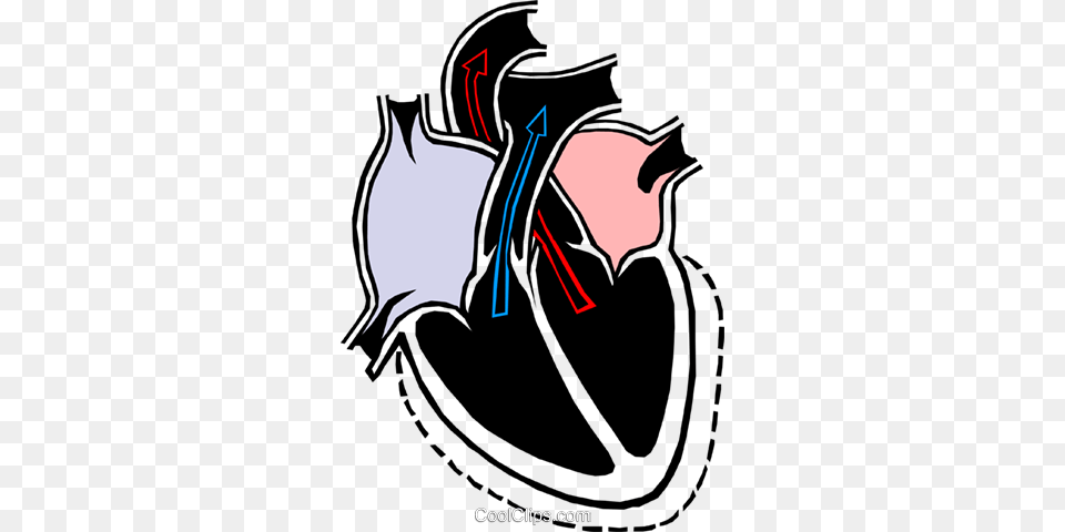 Heart Chambers Royalty Vector Clip Art Illustration, Body Part, Face, Head, Neck Free Png