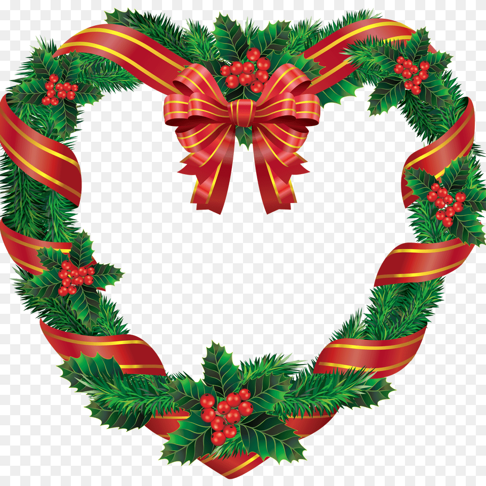 Heart Christmas Wreath, Pattern, Plant, Dynamite, Weapon Png Image