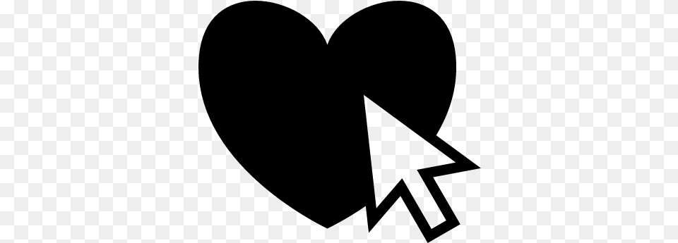 Heart Click With Mouse Arrow Pointer Vector Computer Icon Vector, Gray Free Png Download