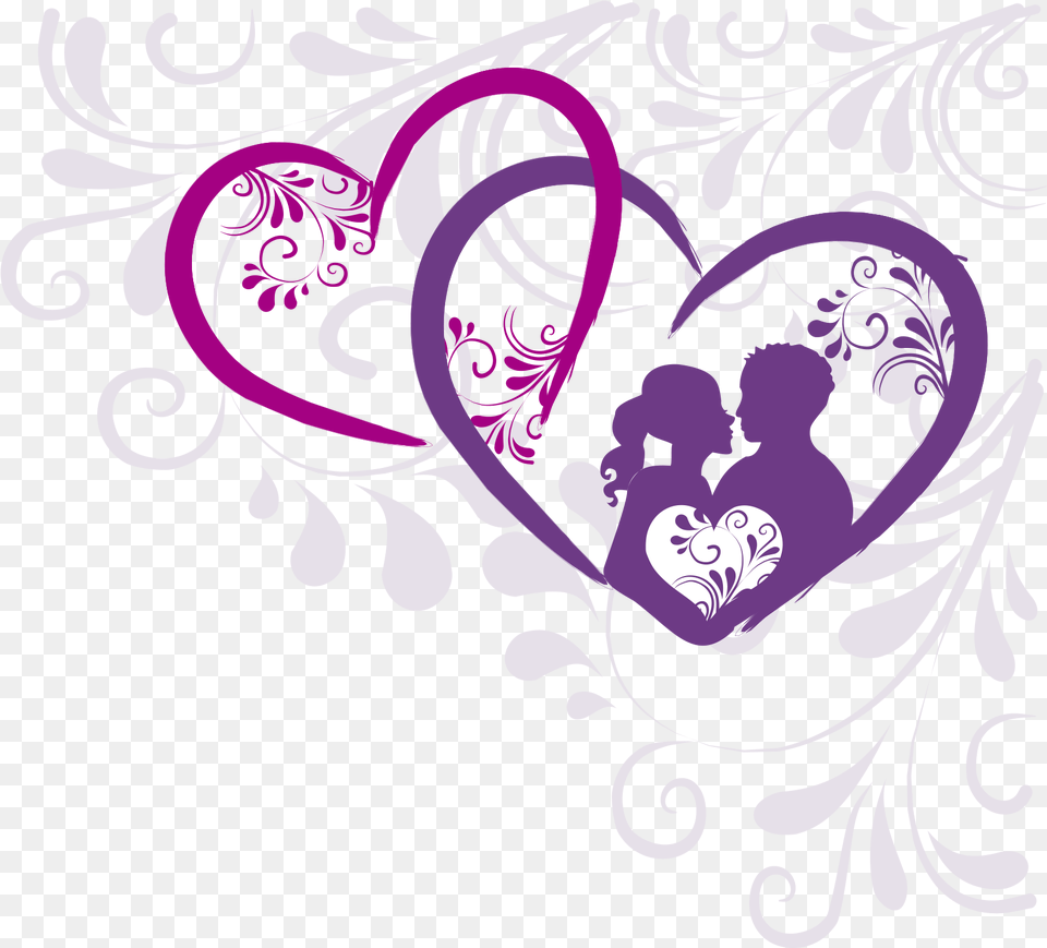 Heart Clip Art Couple Sweet Background Vector Download Heart, Floral Design, Graphics, Pattern, Purple Png