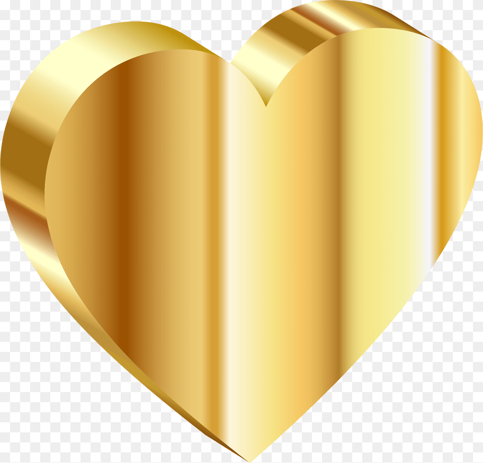 Heart Clipart, Gold Png