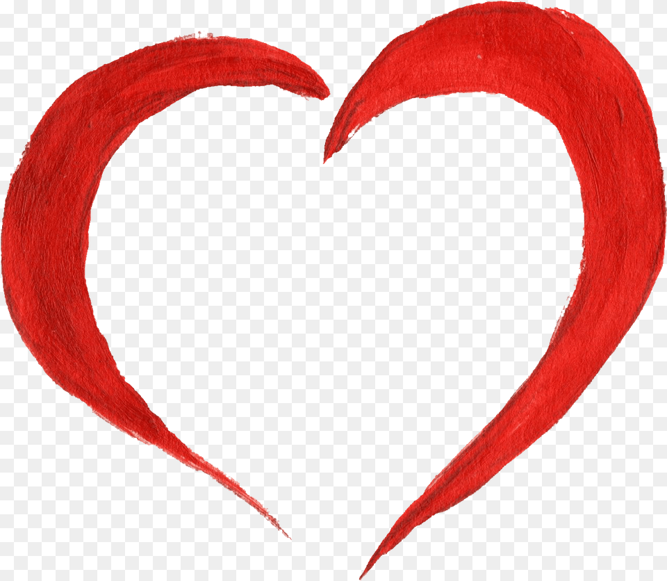 Heart Clipart Brush Stroke Transparent Red Heart Paint, Flower, Petal, Plant Free Png Download