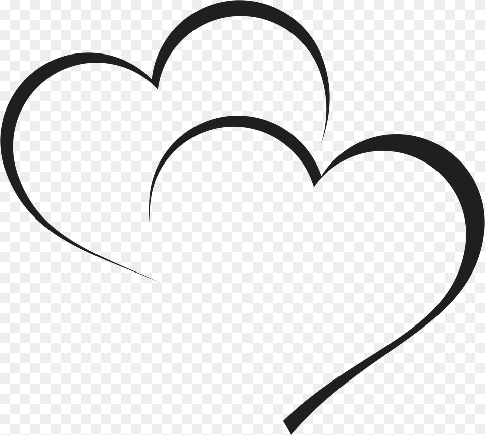 Heart Clipart Clipart Out Line Transparent Heart With Black Outline, Stencil, Bow, Weapon Free Png Download