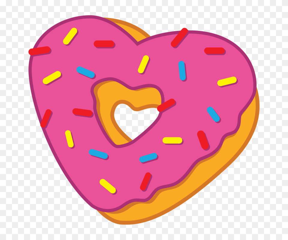 Heart Clipart Donut, Food, Sweets, Cream, Dessert Free Png Download