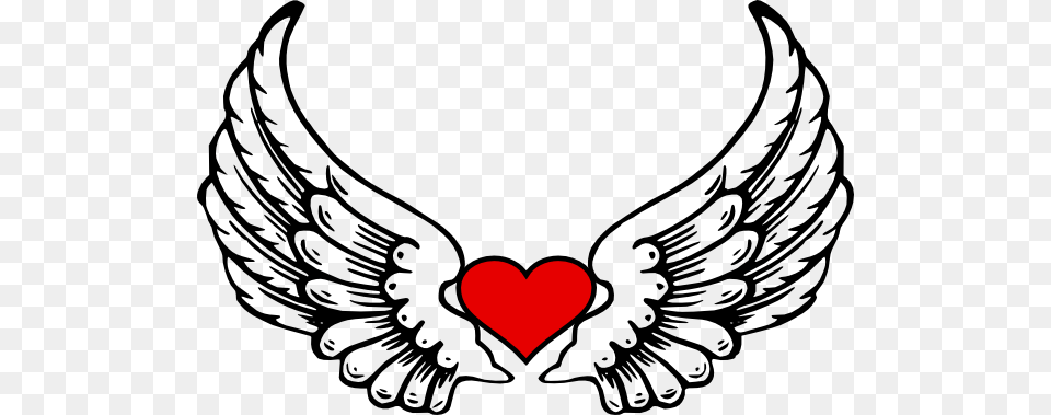 Heart Clipart Drawing Angel Wings Transprent, Symbol, Emblem, Smoke Pipe, Cupid Png Image