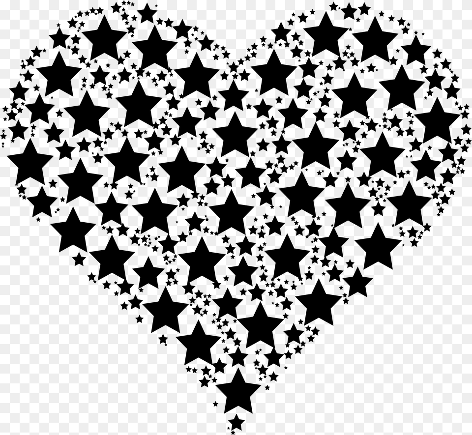 Heart Clipart Star Drawing Hearts And Stars, Gray Free Transparent Png