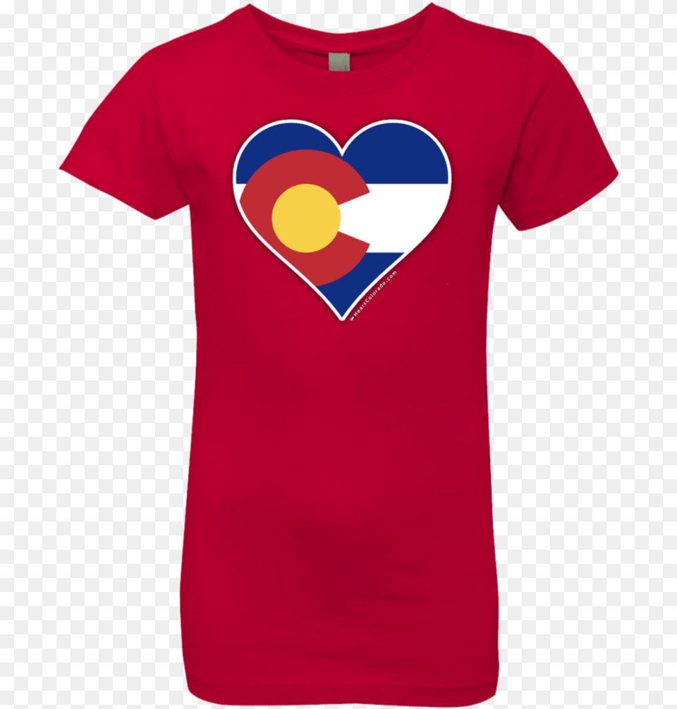 Heart Colorado Logo Girlsu0027 Princess T Shirt, Clothing, T-shirt Png Image
