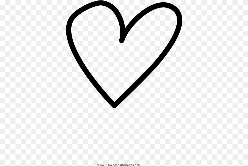 Heart Coloring Page, Gray Free Png Download