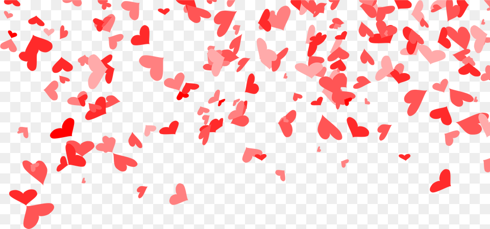 Heart Confetti Background Transpa Heart Background Transparent, Flower, Paper, Petal, Plant Free Png