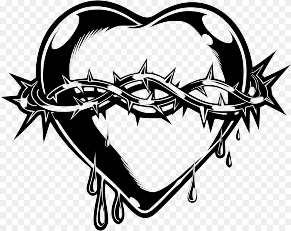 Heart Corazn Espinas Clip Arts Heart With Crown Of Thorns, Wire, Barbed Wire Png Image