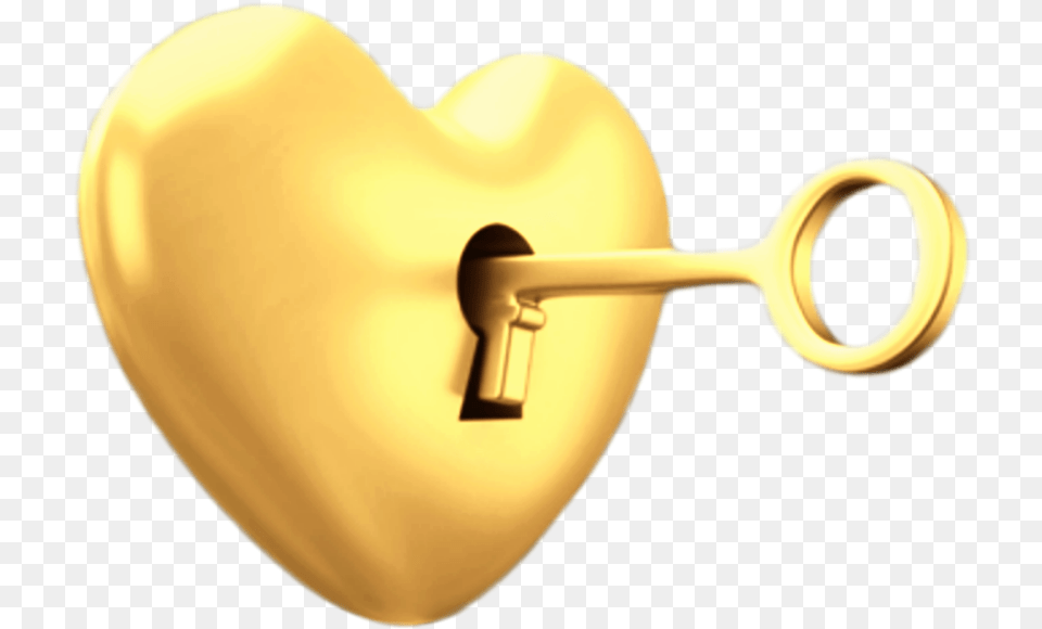 Heart Corazon Gold Dorado Golden Love Amor Key Heart Free Png Download