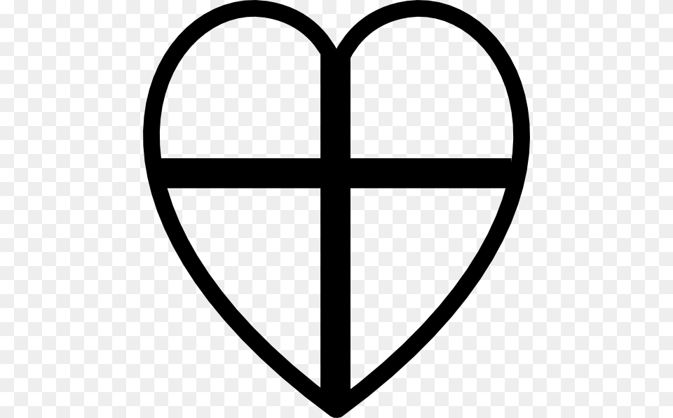 Heart Cross Cliparts, Gray Png Image