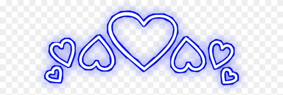 Heart Crown Blue Neon Love Freetoedit Heart, Light, Person Png Image