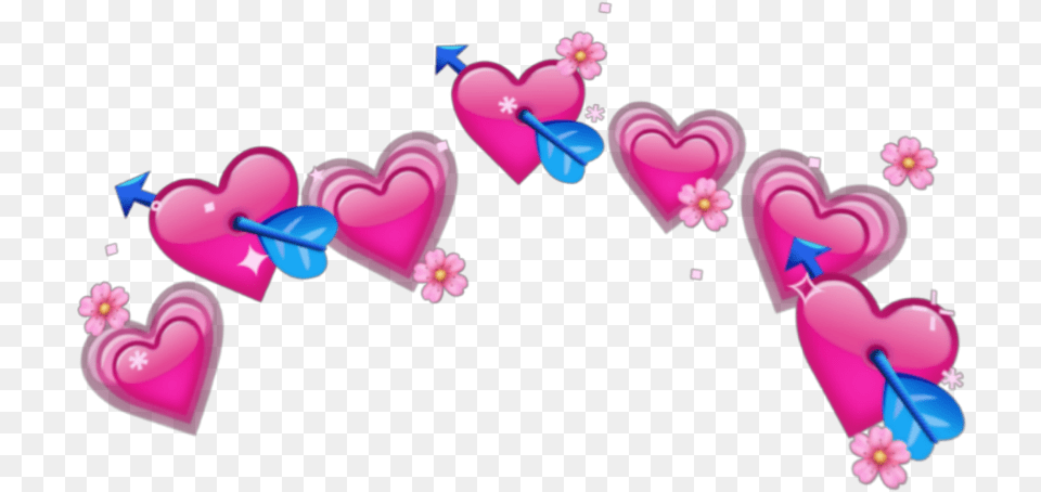 Heart Crown Cute Pink Emoji Heart Emoji Crown, Art, Graphics, Purple Png Image