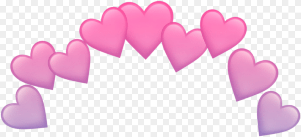 Heart Crown Head Pink Cute Tumblr Kawaii Purple Emoji Heart Around Head Png Image