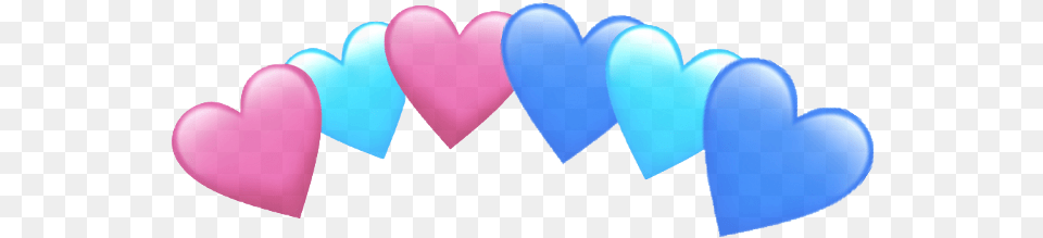 Heart Crown Love Blue Pink Dark Light Bts Kpop Freetoed Pink And Blue Heart Crown, Balloon Free Transparent Png