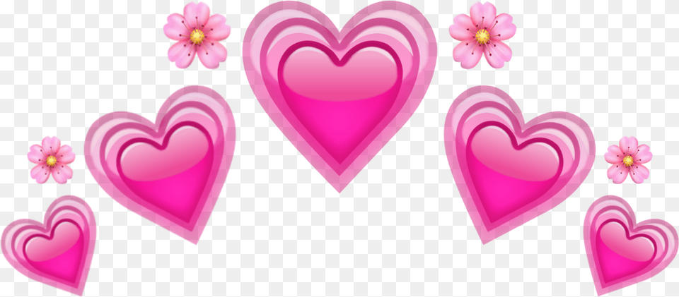 Heart Crown Pink Corazon Rosa Corona Cute Kawaii Heart, Flower, Petal, Plant, Dynamite Png