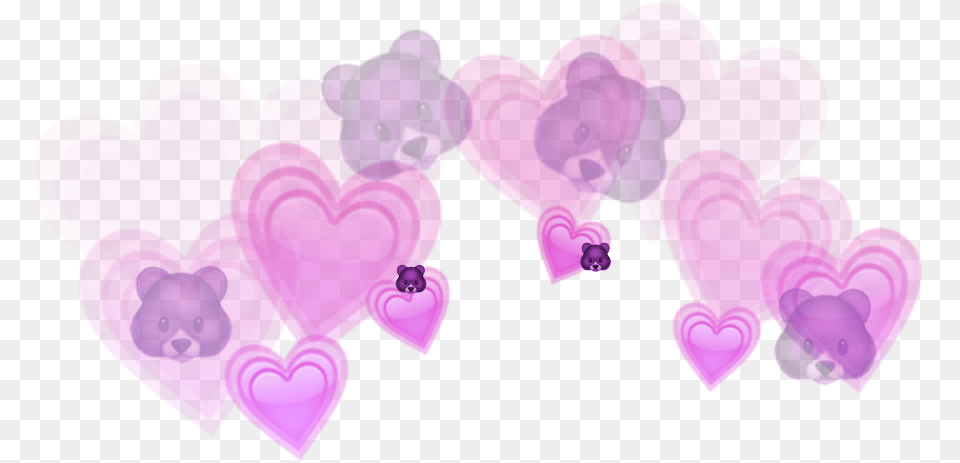 Heart Crown W Bears Heart, Purple, Art, Graphics, Animal Png