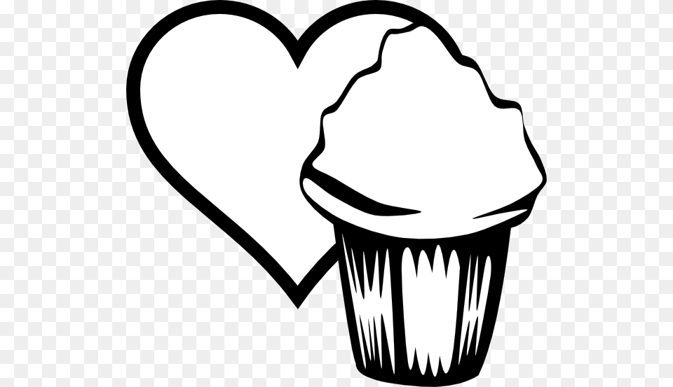 Heart Cupcake Cliparts, Stencil, Cake, Cream, Dessert Free Transparent Png