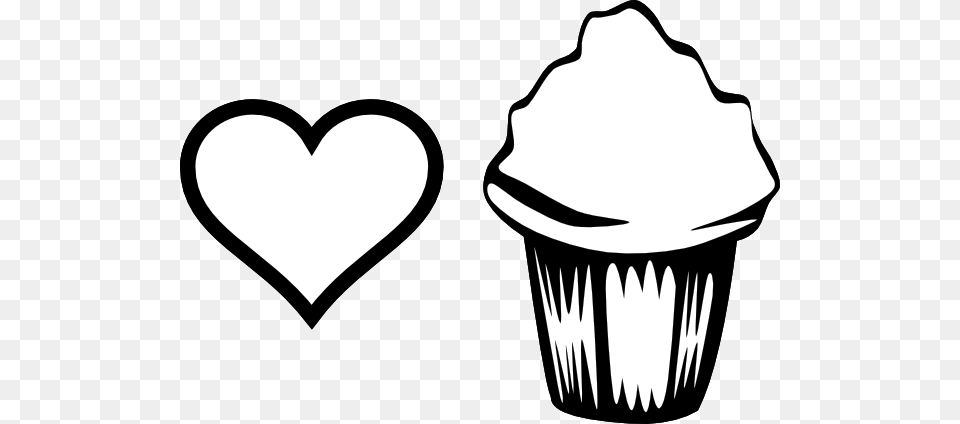 Heart Cupcake Image Clip Arts For Web, Stencil, Cream, Dessert, Food Free Png Download