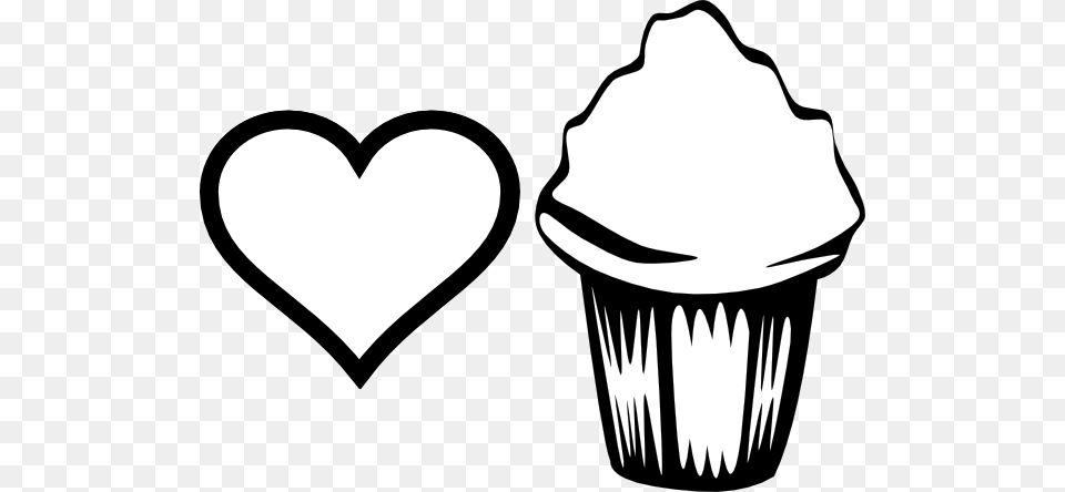 Heart Cupcake Image Clip Arts For Web, Stencil, Cream, Dessert, Food Png