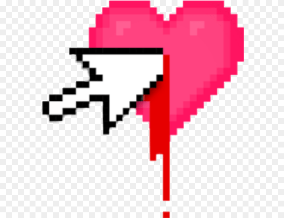 Heart Cursor Bloody Bleeding Blood Click Stab Aesthetic Pixel Heart, Food, Sweets, Candy Free Transparent Png