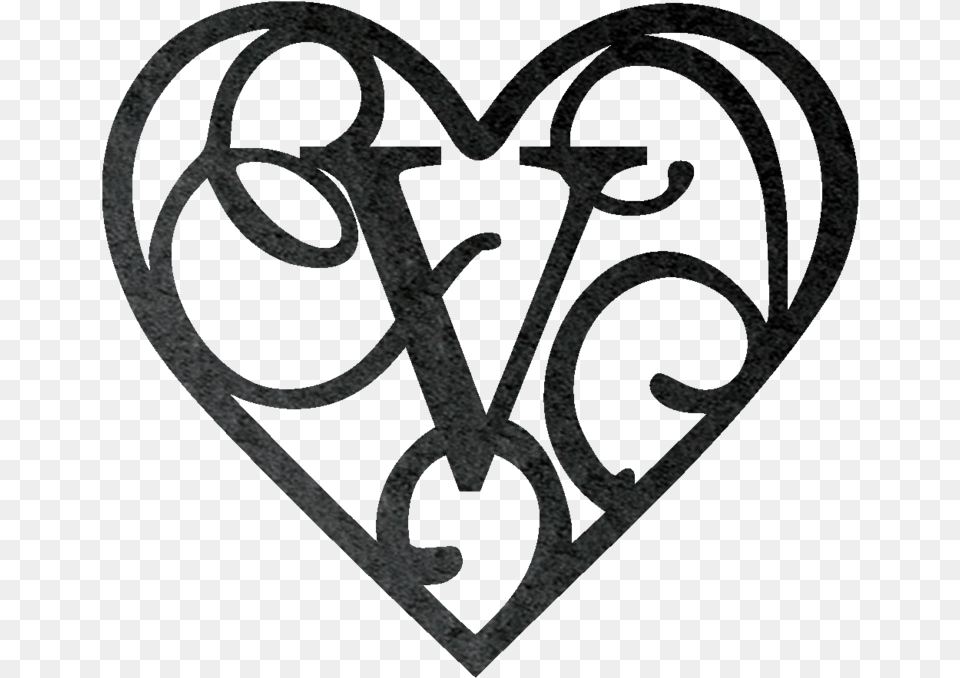 Heart Customizable Steel Wall Sign S Monogram Heart, Face, Head, Person Free Png Download