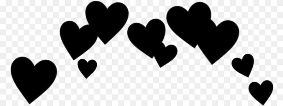 Heart Cute Effect Black Blackheart Love Cool Blue Heart Crown, Gray Png Image