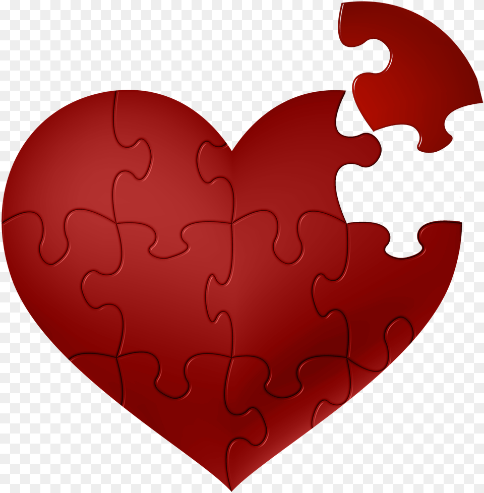 Heart Decoration Breaks Free On Pixabay Transparent Heart Puzzle Piece, Game, Jigsaw Puzzle Png Image
