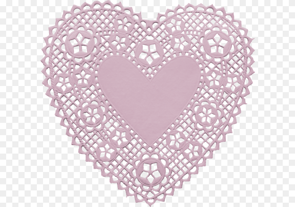 Heart Doily Illustration, Lace Png