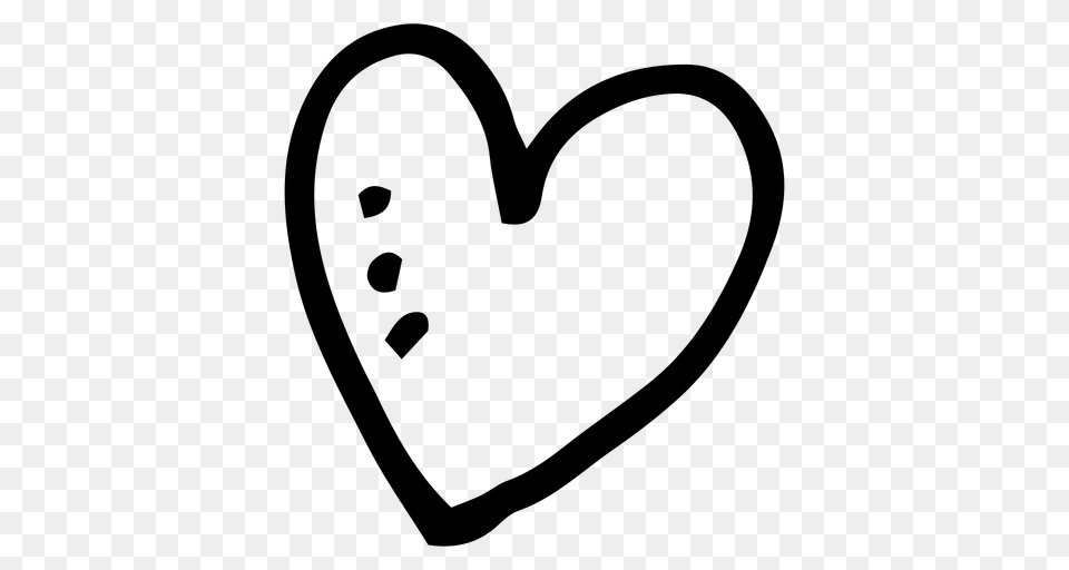 Heart Doodle Icon, Gray Png