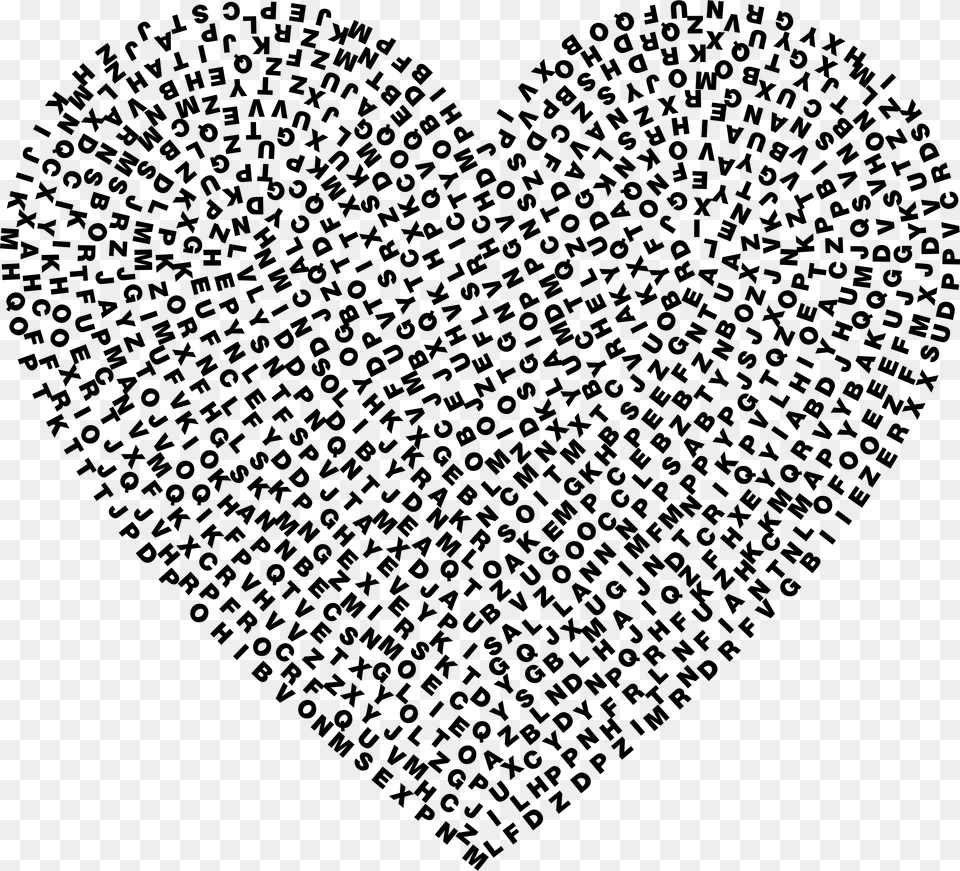 Heart Drawing At Getdrawings Heart Made Out Of Characters, Gray Free Transparent Png