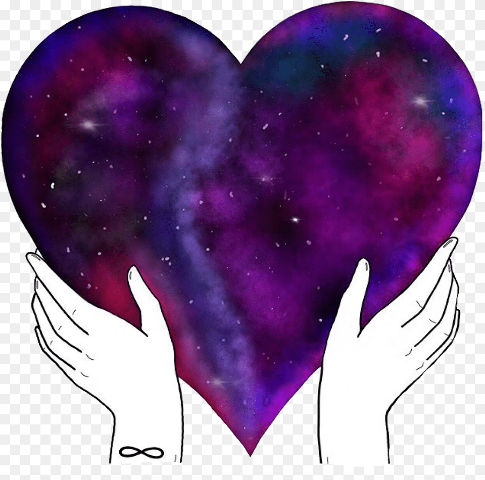 Heart Earth Moon Sky Infinity Love Hands Hand Freetoedi Heart Earth Drawing, Purple, Nature, Night, Outdoors Free Png