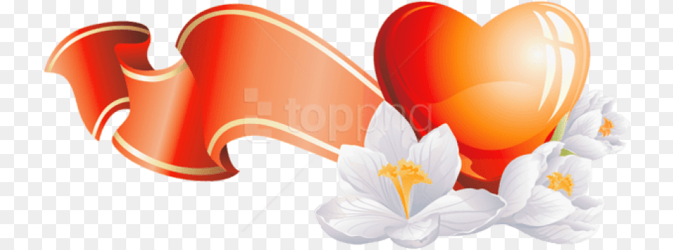 Heart Element With White Flowers Clipart Flowers And Hearts, Dynamite, Weapon Png Image