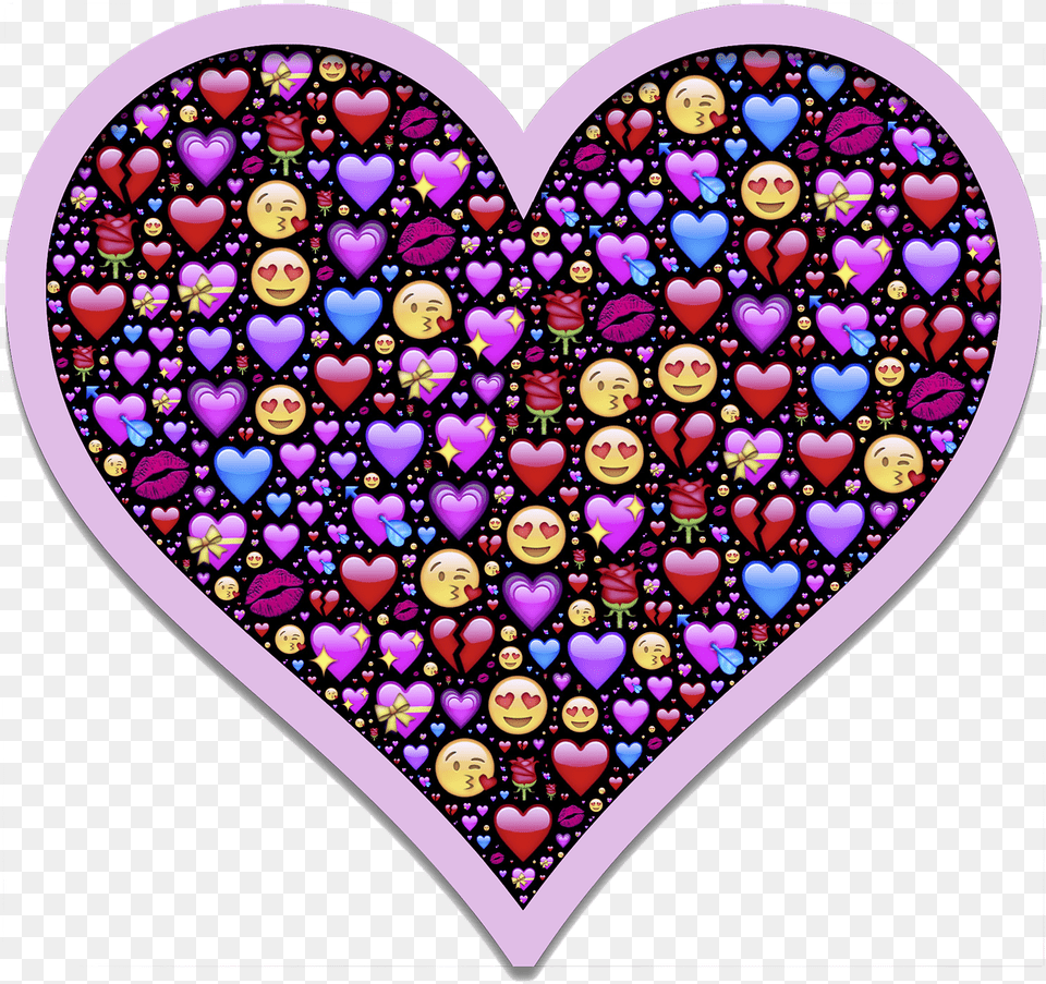Heart Emoji Affection Love Attraction Emotion Heart Emoji, Purple, Pattern Free Transparent Png
