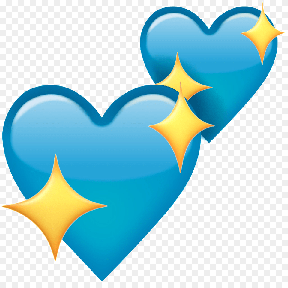 Heart Emoji Blueheart Blue Sparkle Sparklingheart Heart, Balloon, Animal, Fish, Sea Life Free Transparent Png