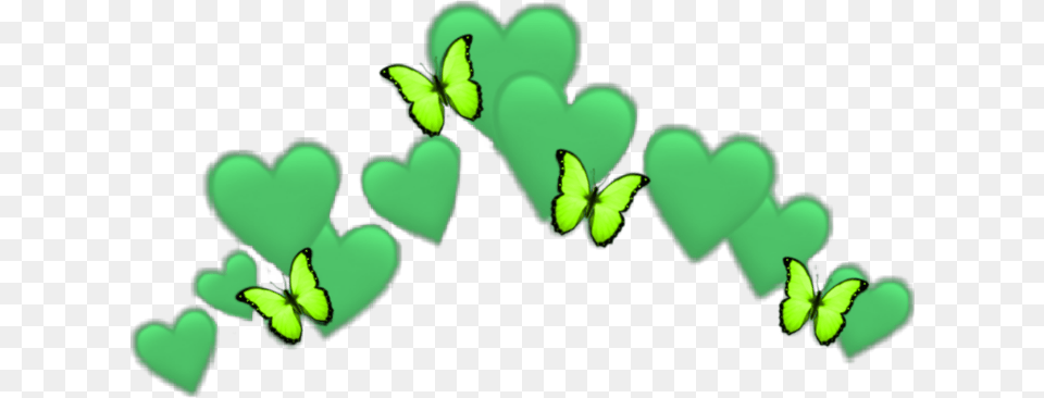 Heart Emoji Butterfly Green Crown Freetoedit, Animal, Bee, Insect, Invertebrate Png