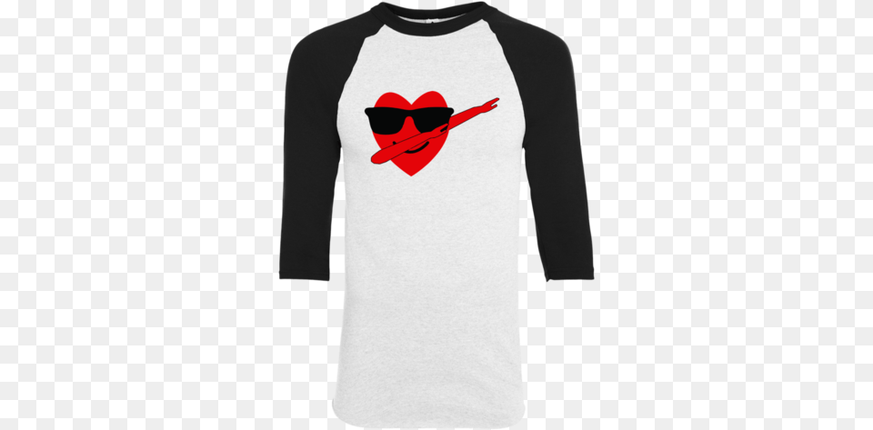 Heart Emoji Dabbing For Valentine39s Day Youth Raglan T Shirt, Clothing, Long Sleeve, Sleeve, T-shirt Png Image