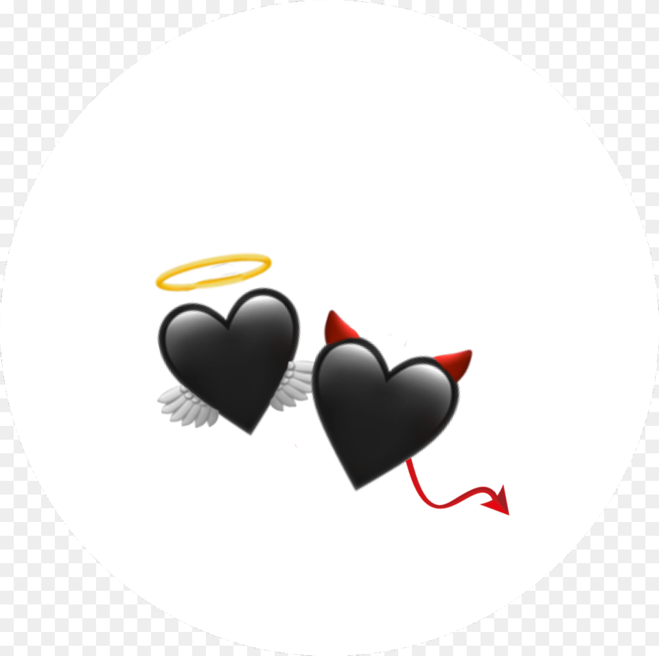 Heart Emoji Devil Angel Devil And Angel Emoji, Symbol, Disk Png Image