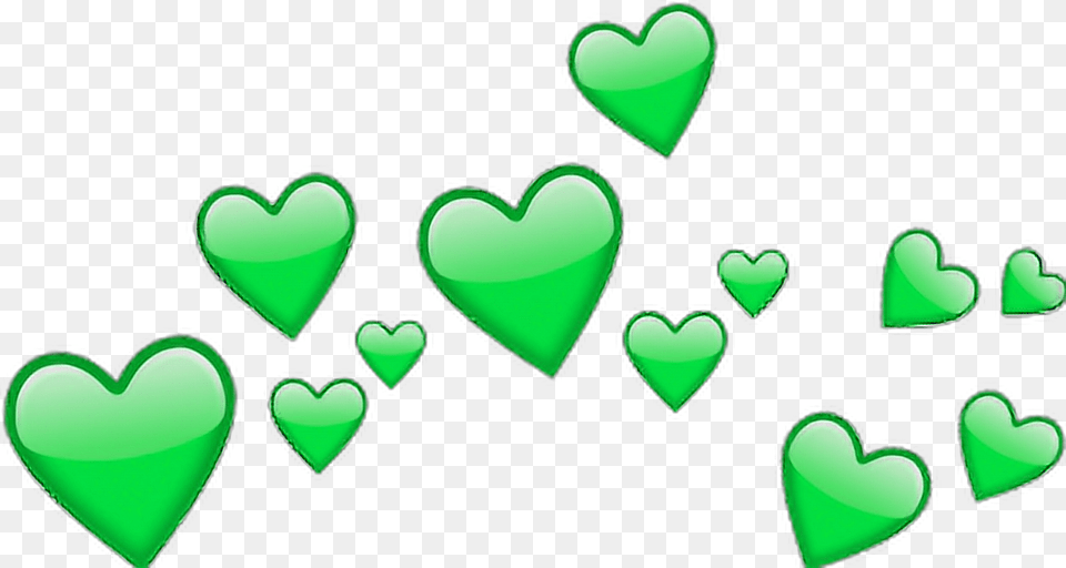 Heart Emoji Emojiheart Hearts Emojihearts Crown Corona De Corazones, Green, Symbol Free Png