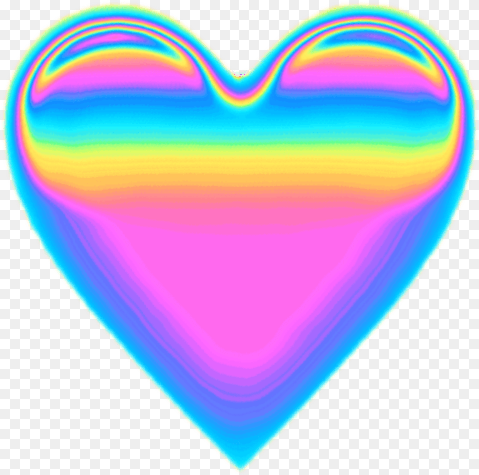 Heart Emoji Holographic Holo Colorful Rainb Emoji Heart Pastel, Balloon Free Transparent Png