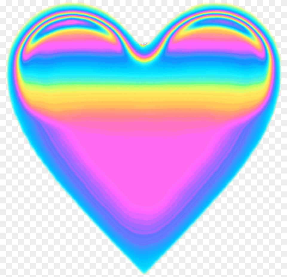 Heart Emoji Holographic Holo Holographic Colorful Heart Emoji Pastel Colors, Balloon Free Png